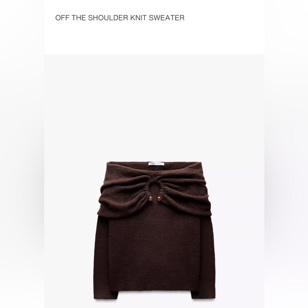 ZARA OFF THE SHOULDER KNIT SWEATER
